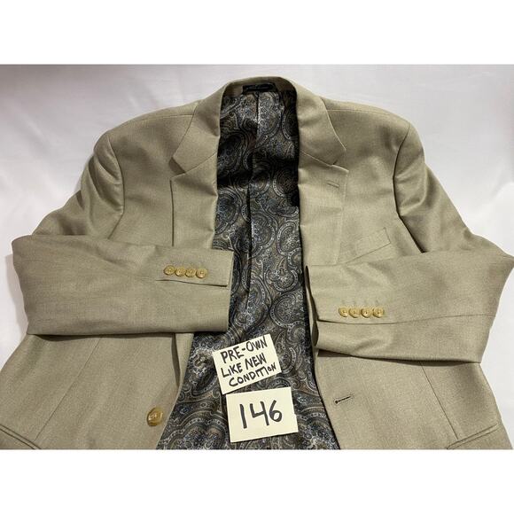 Polo Ralph Lauren Blazer Silk & Wool Blend Size 40R Tan Paisley Lining MSRP $295 - Picture 7 of 9